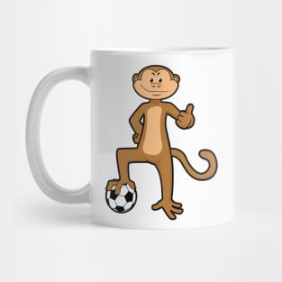 Monkey at Sports with Soccer ball Mug